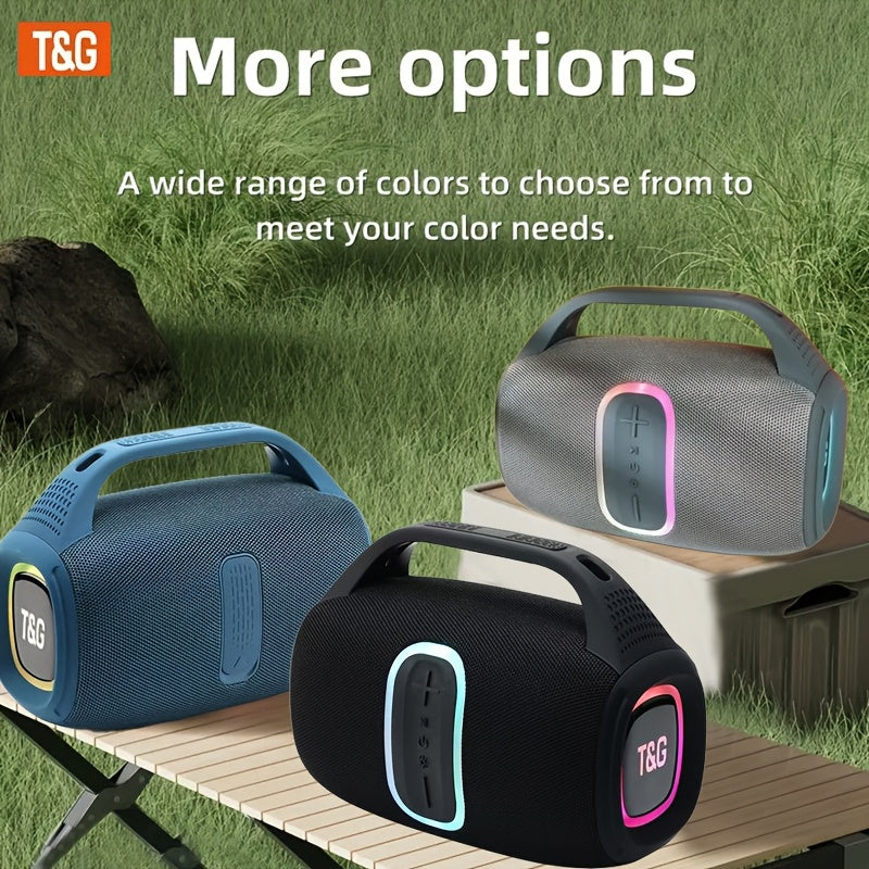 TG674 30W Portable Outdoor Bluetooth Speaker IPX4 Waterproof Subwoofer Dual Pairing 3600mAh Battery Booming Bass with Handle – Black Blue Gray