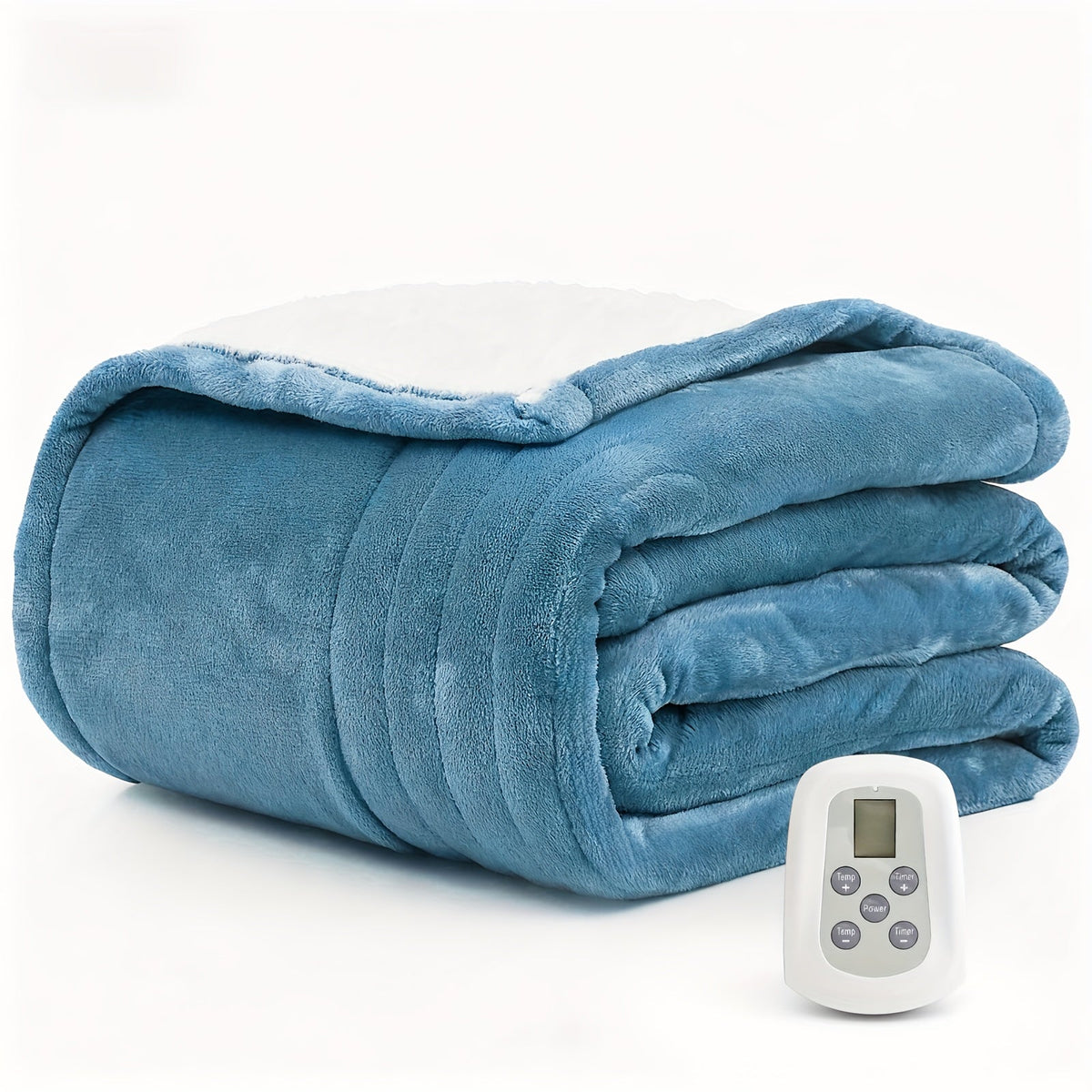 Electric Heated Blanket with Dual Control - 10 Heat Levels, 10-Hour Auto-Off, Overheat Protection, Soft Flannel, Fast Heating, Machine Washable - 4 Sizes & 4 Colors