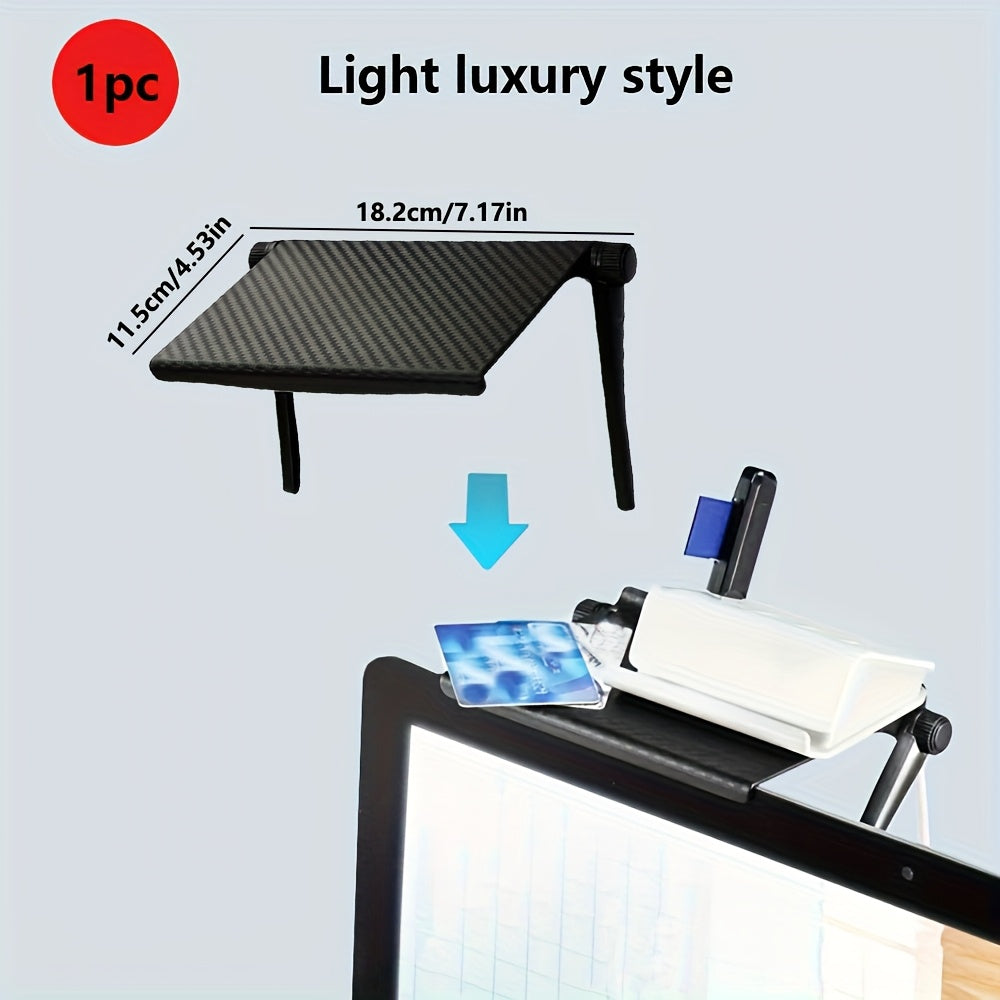 Carbon Fiber TV Mount & Router / Cable Box Stand - No-Drill, Adjustable Angle, Space-Saving Storage Rack - Living Room & Home PC Setup - Z-Fashion, Light Luxury & Black Enhanced
