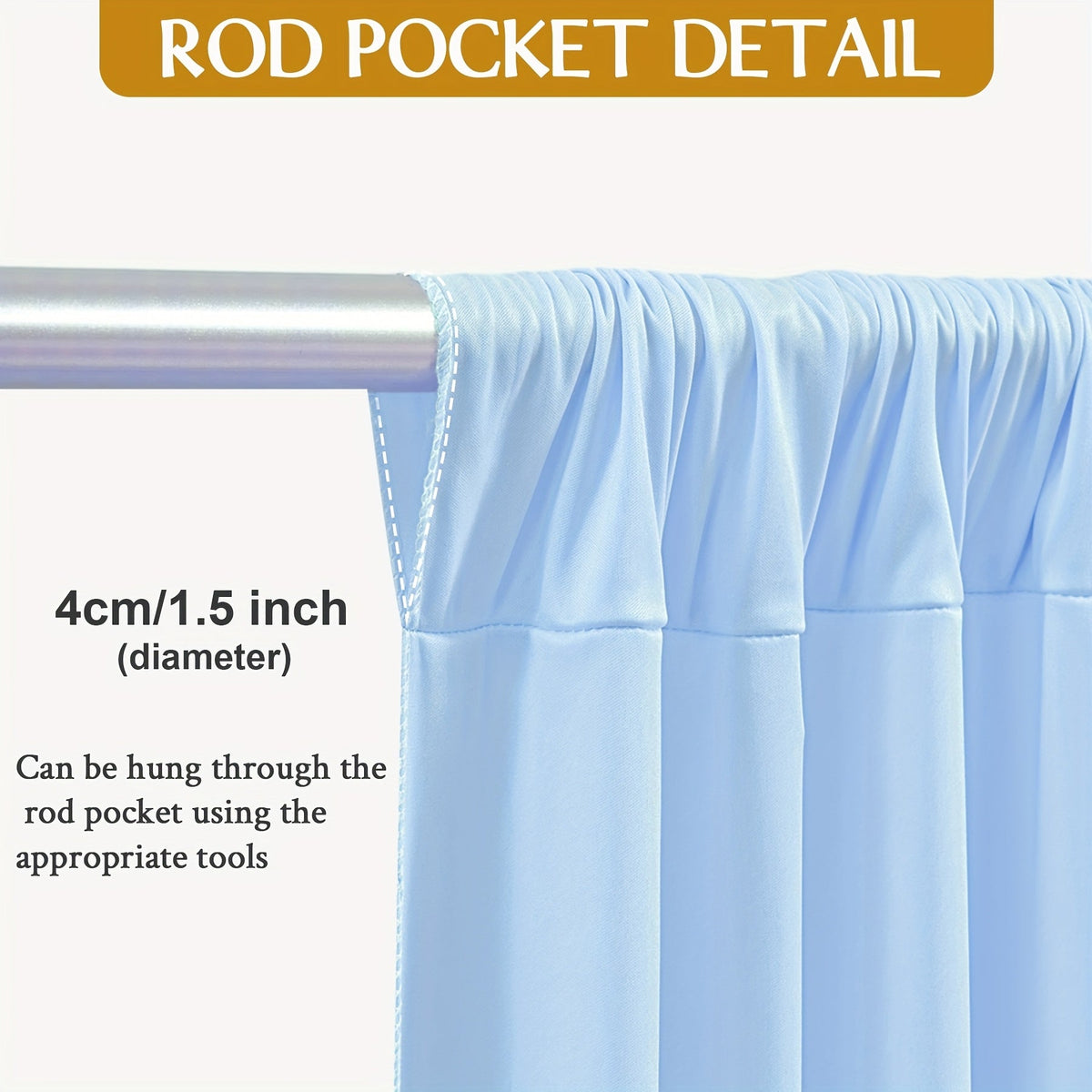 4-Pack 5×10 ft Polyester Spandex Backdrop Curtains with Pole Bags – Wrinkle-Resistant Photography Background for Wedding Birthday Banquet & Party in 15 Colors