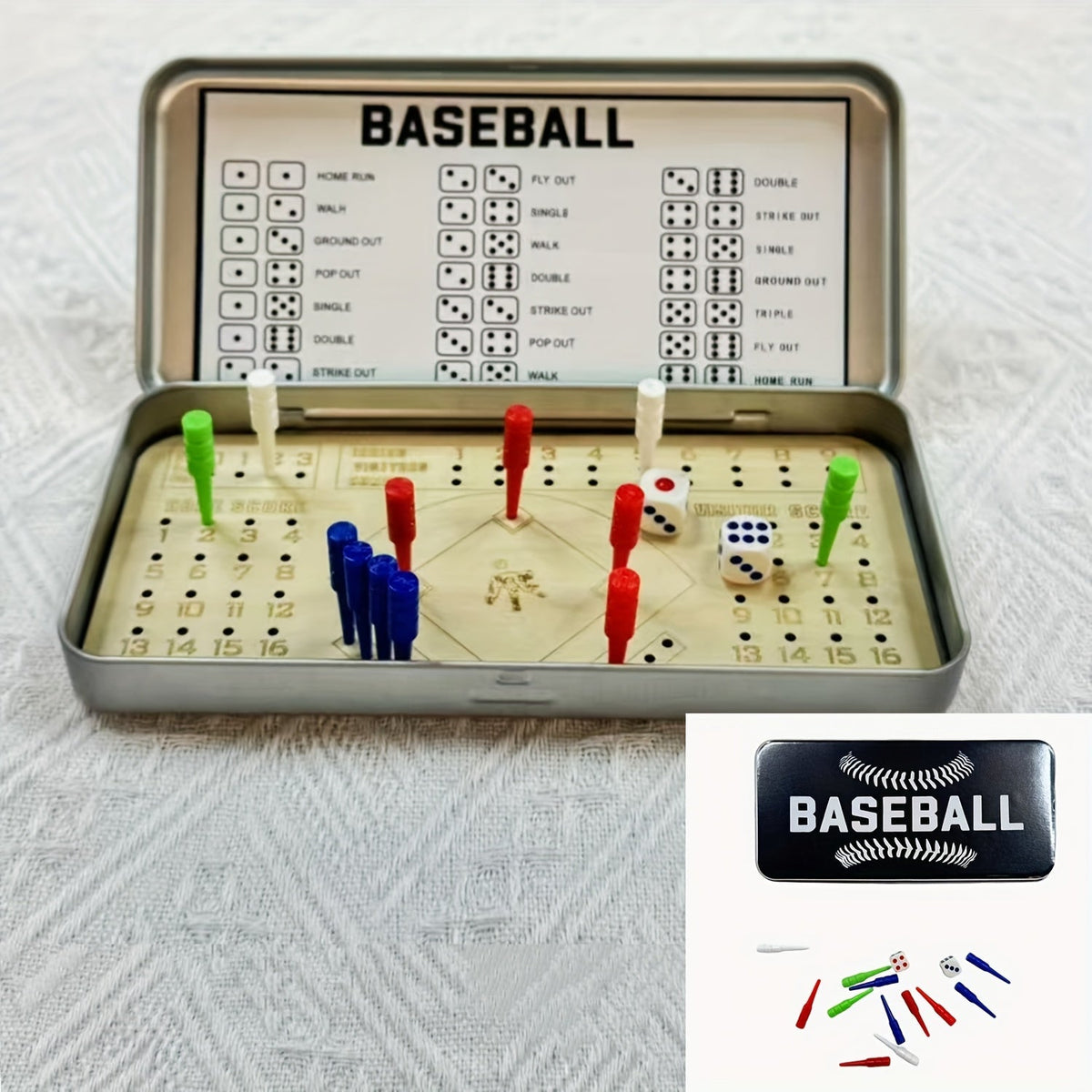 Sports Travel Board Game Set – Portable Wooden Finger Joint Dice Game for Football, Baseball & Softball, Fun Tabletop Game for Family Game Night, Parties & Gatherings, Gift for Sports Fans Kids Adults