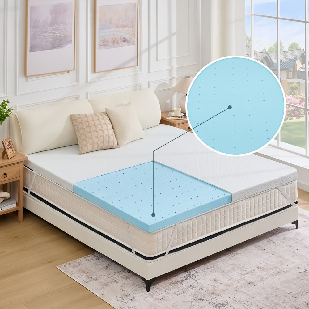 Memory Foam Mattress Topper 2 or 3 Inch – Gel Zoned Breathable High-Density Foam with Removable Soft Cover for Twin Full Queen King Sofa Beds