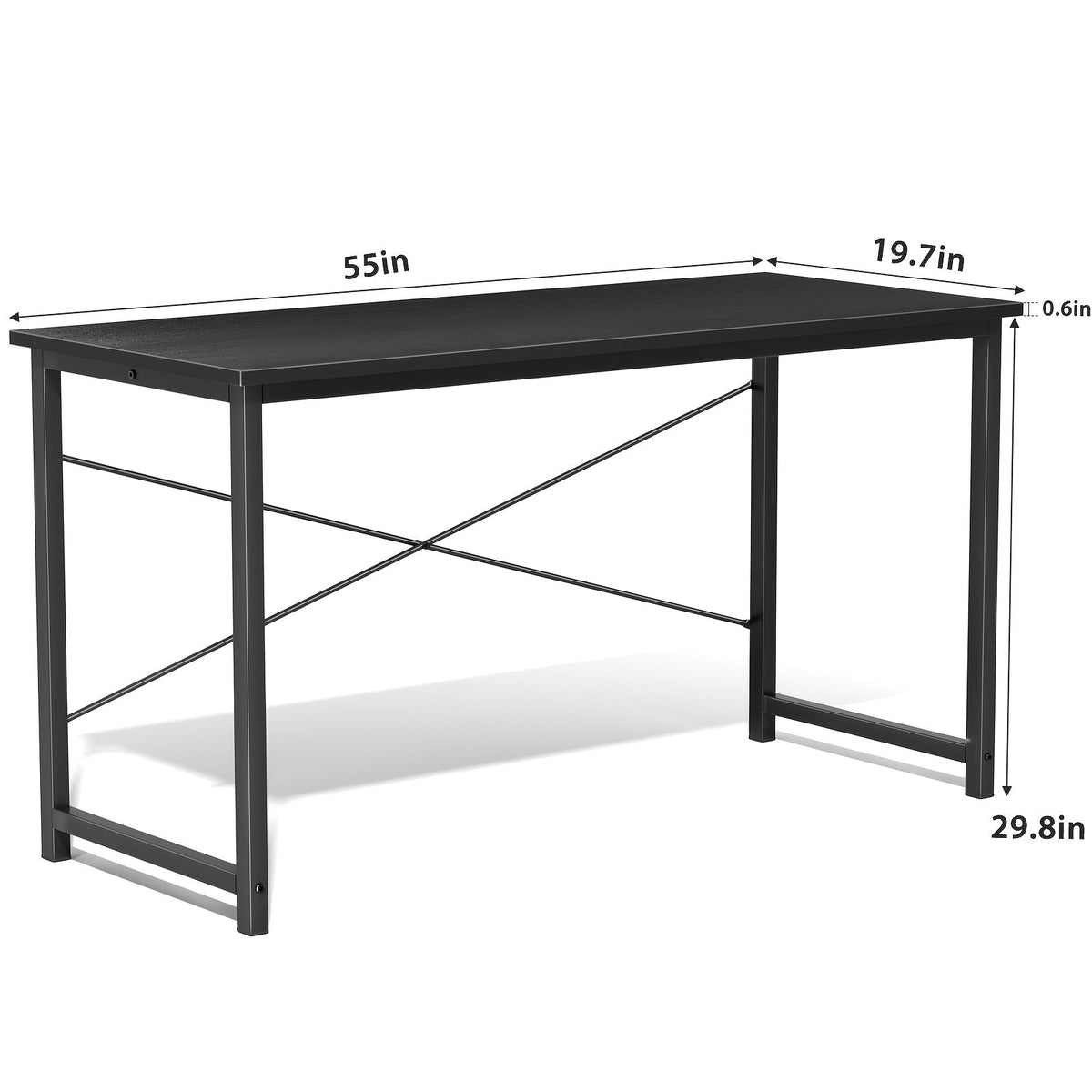 Computer Office Desk with Storage Bag & Headphone Hook 47 / 55 / 63 In Writing Gaming & Study Table for Small Spaces Home & Bedroom – Black White & Rust