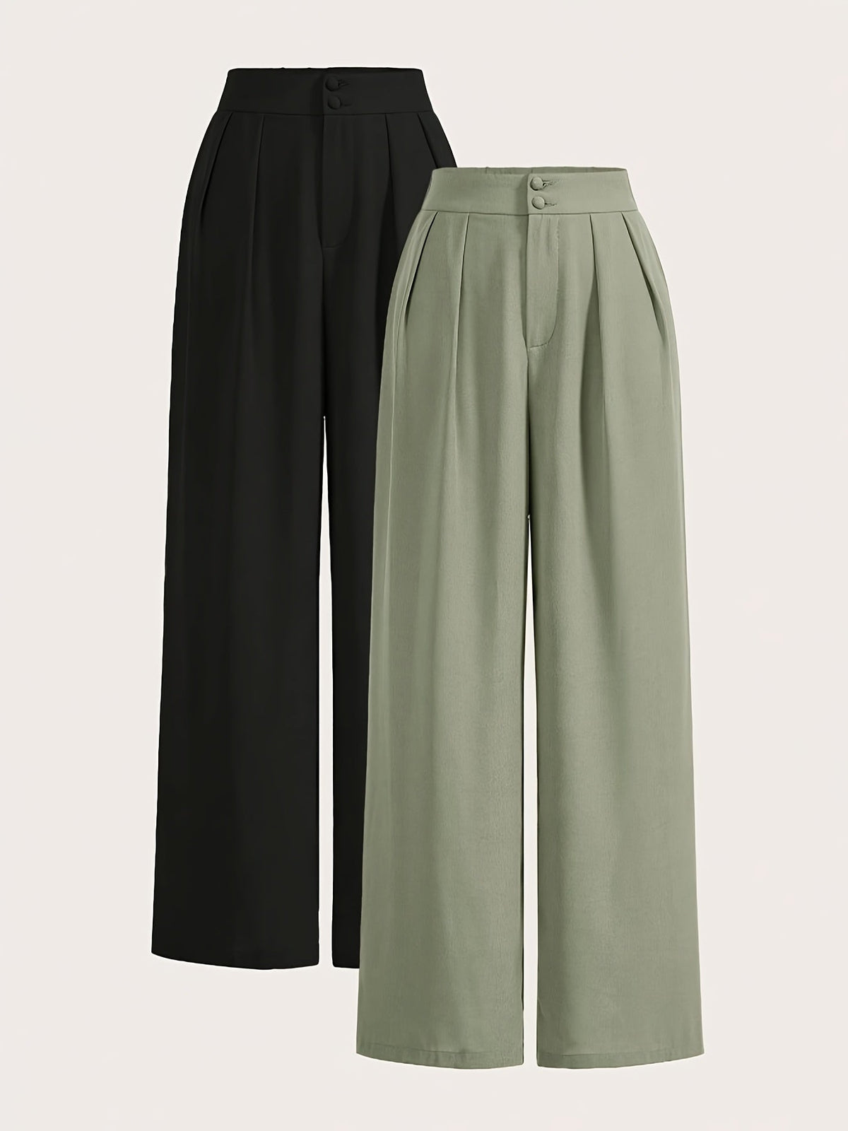 High-Waisted Wide-Leg Pants Two-Piece Set for Women – Trendy Matching Outfit, Casual & Chic Loungewear Coord Set