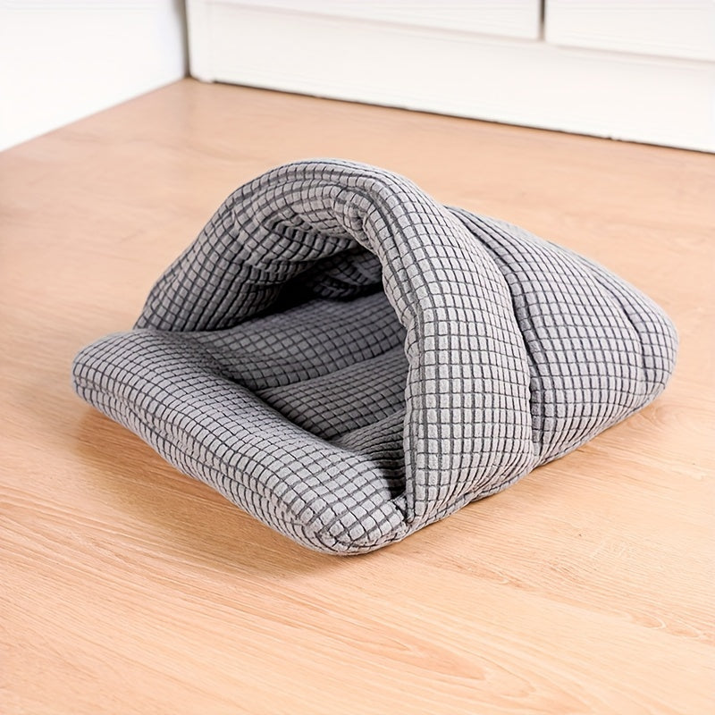 Guinea Pig Hideout Warm Sleeping Bag for Small Animals, Soft Semi-Enclosed Cozy Bed for Rabbits, Ferrets, Hedgehogs, Squirrels & Kittens, Machine Washable Small Pet Hideout Nest, Plush Snuggle Sack