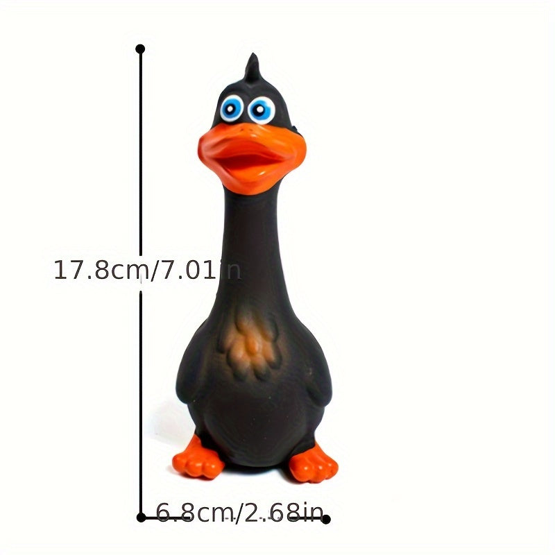 Squeaky Rubber Dog Chew Toy Chicken & Duck - Interactive Anti-Boredom Stress Relief Dental Chew for Dogs, Fun Squeaky Toy for Teeth Cleaning, 3-Piece Set or Singles