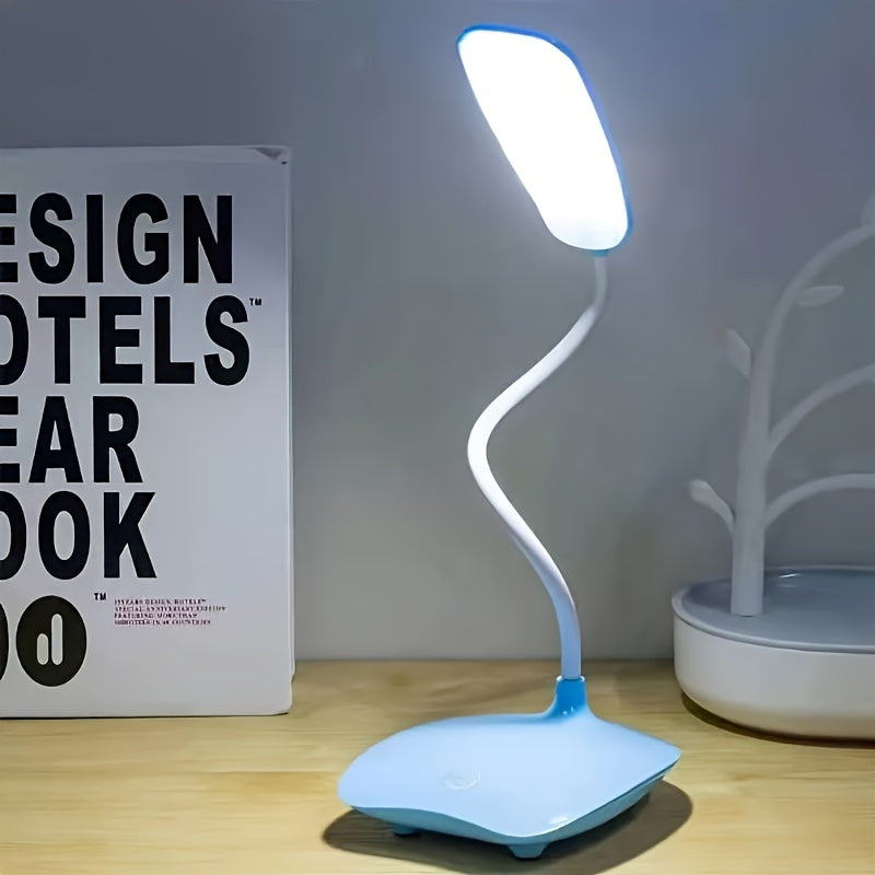 Foldable LED Desk Lamp - Portable, 3-Level Dimming, USB Charging & Touch Switch - 400mAh Battery - Writing, Office & Room Decor - White, Blue & Pink