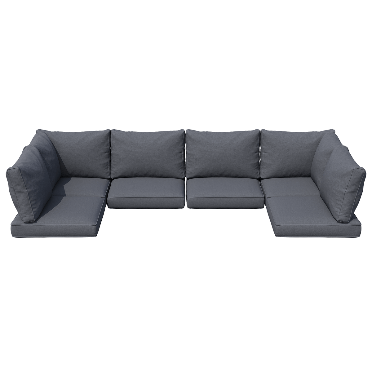 9 or 14 Piece Outdoor Replacement Cushions for L-Shaped Sectional Sofa Deep Seat Water-Repellent High-Resilience Foam Patio Furniture Cushion Set 4 6 Seat Wicker Couch