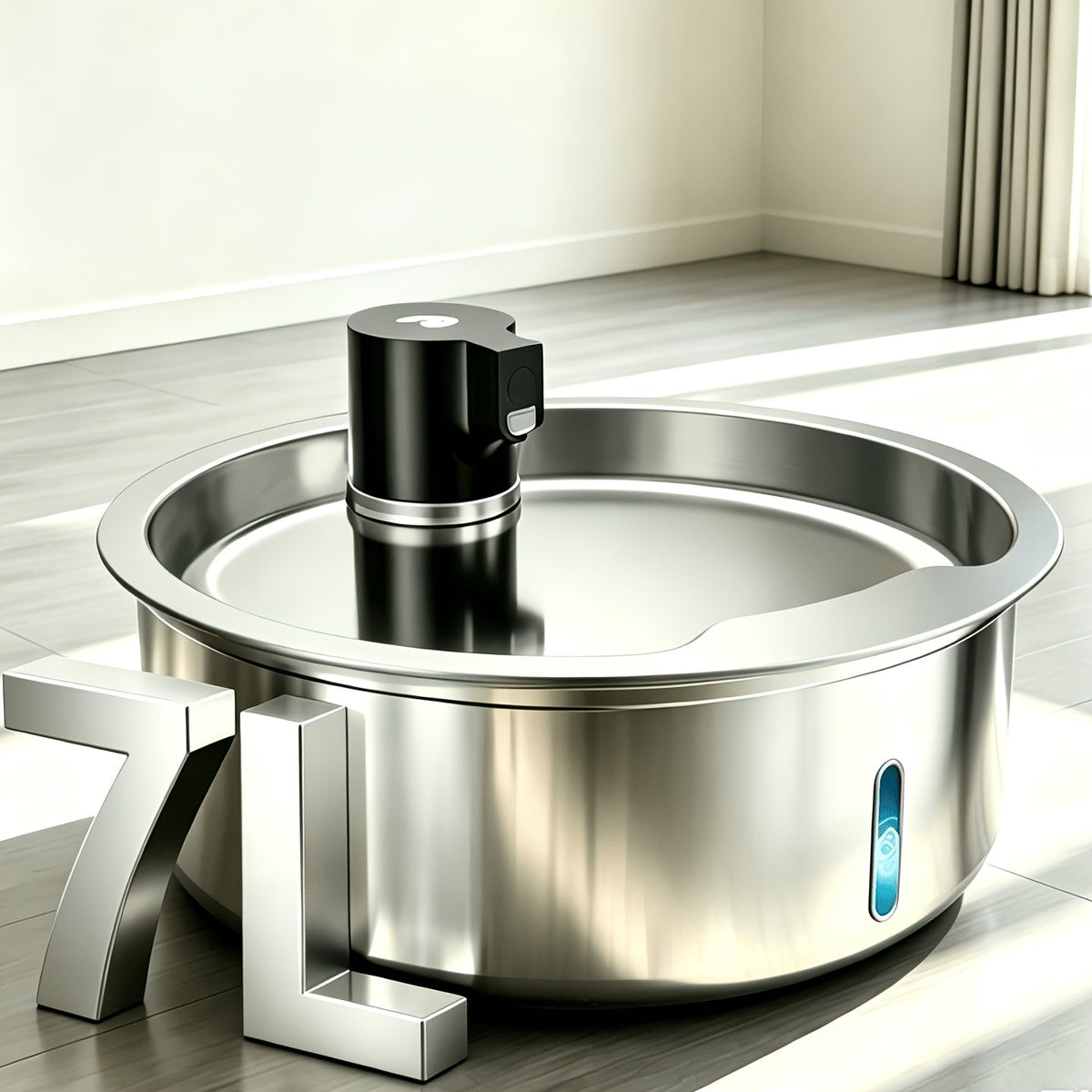 Automatic Pet Water Fountain - 1.85-Gallon Stainless Steel, USB-Powered, for Cats & Dogs & Multi-Pet Households - Includes Filter Cartridges - Silvery