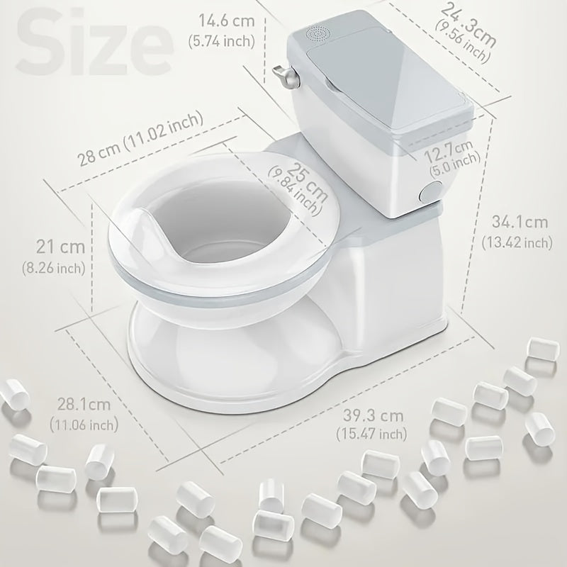 Potty Training Transition Seat - Real Feel Diaper Seat with Wipe Storage & Disposable Liner, Realistic Toilet Design, Easy to Clean & Assemble - Gray