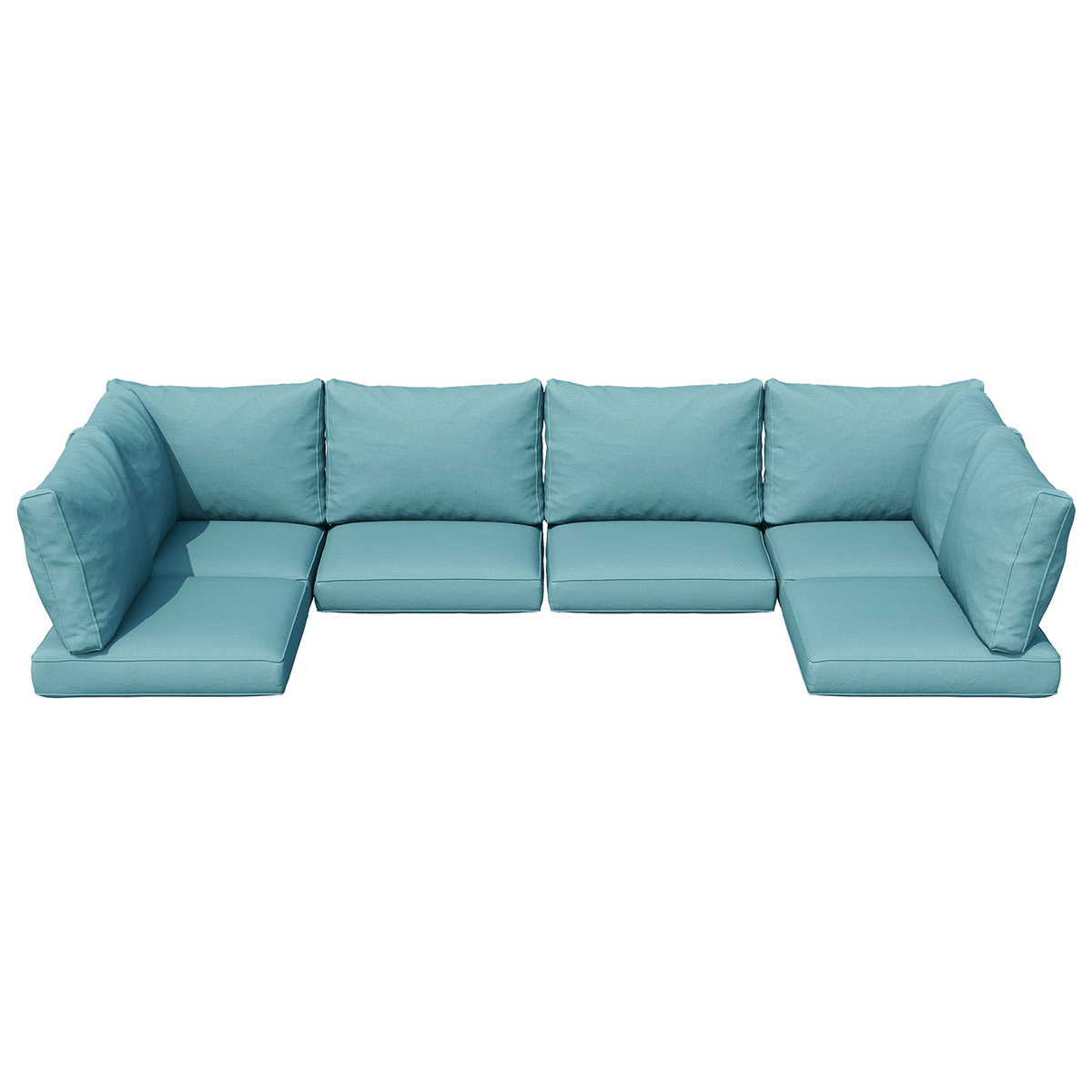 9 or 14 Piece Outdoor Replacement Cushions for L-Shaped Sectional Sofa Deep Seat Water-Repellent High-Resilience Foam Patio Furniture Cushion Set 4 6 Seat Wicker Couch