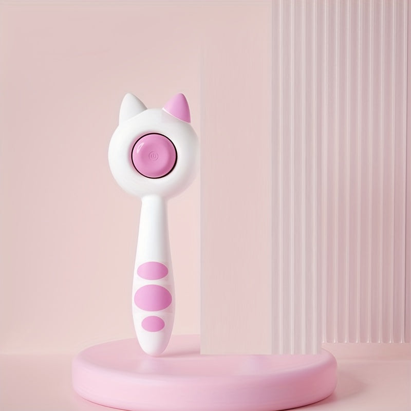 Self-Cleaning Cat Grooming Comb with One-Touch Button - Stainless Steel Deshedding Brush for Long & Short Hair Cats, Pet Hair Remover Massager Shedding Brush for Cats & Dogs
