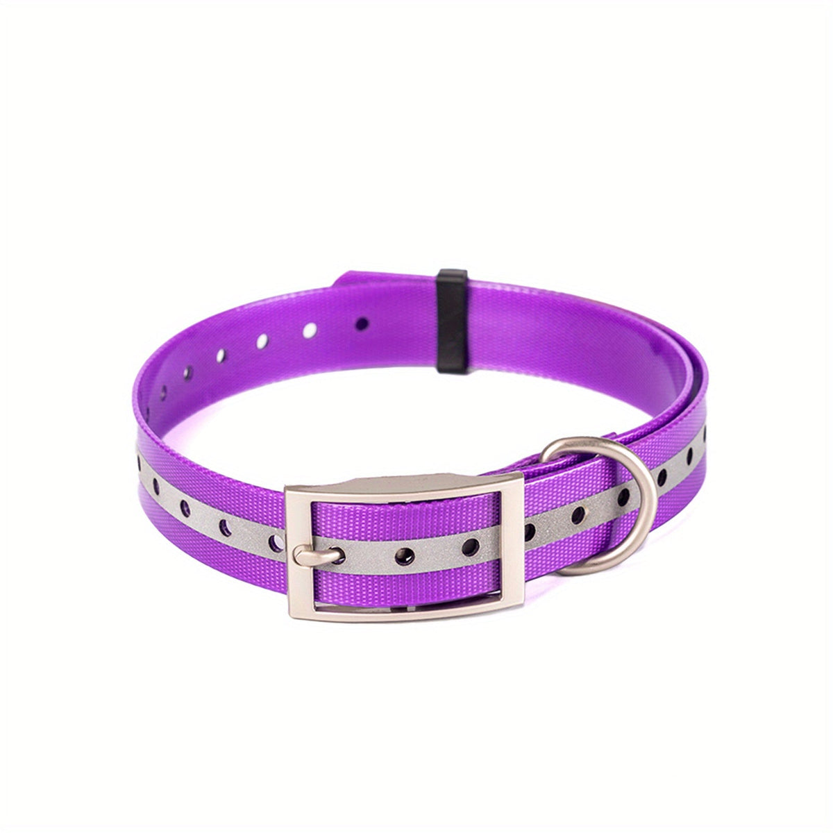 Reflective Waterproof Dog Collar - Biothane Adjustable Collar with Zinc Alloy Buckle & D-Ring, Night Safety Reflective Strip, All Weather Durable Dog Collar
