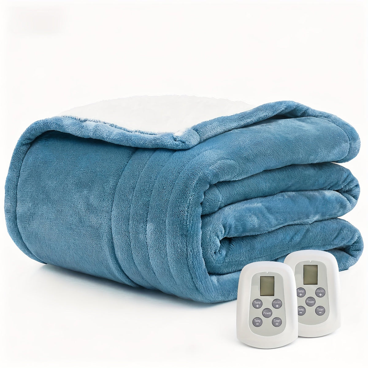 Electric Heated Blanket with Dual Control - 10 Heat Levels, 10-Hour Auto-Off, Overheat Protection, Soft Flannel, Fast Heating, Machine Washable - 4 Sizes & 4 Colors