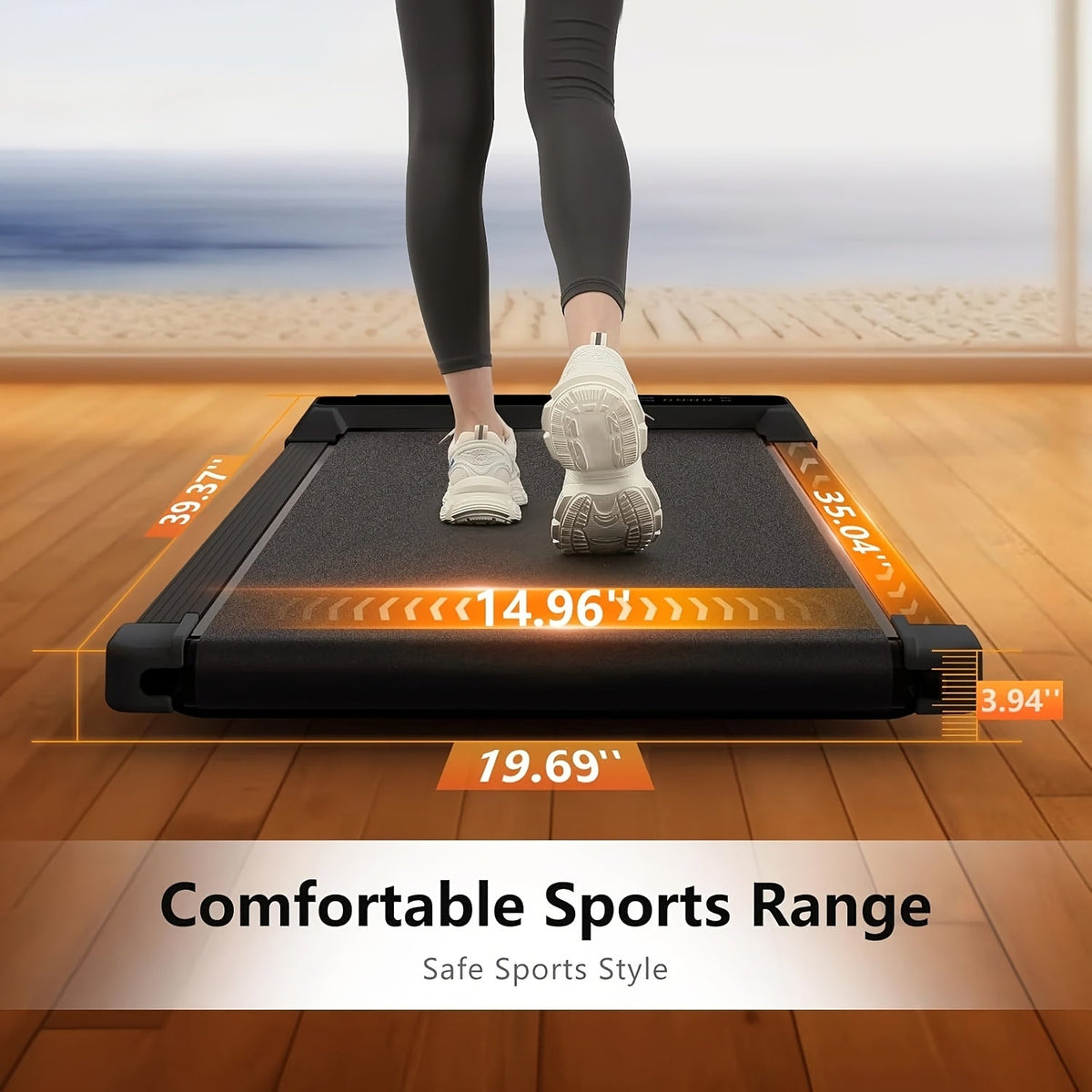 4-in-1 Walking Pad Under Desk Treadmill, LED Display, Compact Folding Design, for Home Office, Small Spaces, Walking & Jogging