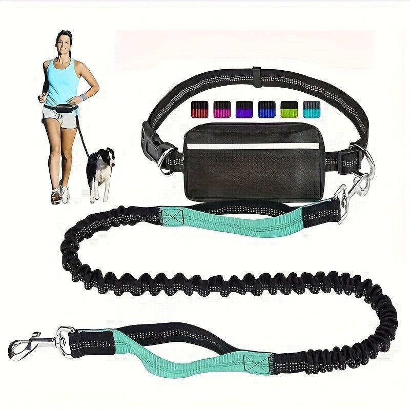 2-in-1 Dog Walking Waist Bag with Built-In Leash Holder – Multifunctional Adjustable Hands-Free Dog Walk Fanny Pack for Treats, Phone & Essentials, One Size, 9 Colors