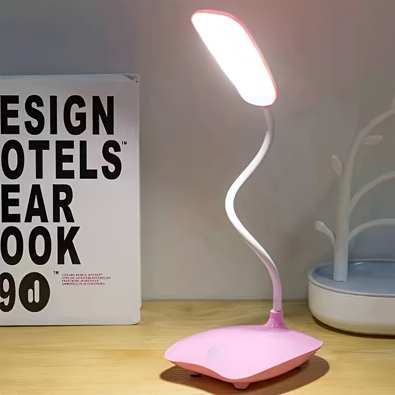 Foldable LED Desk Lamp - Portable, 3-Level Dimming, USB Charging & Touch Switch - 400mAh Battery - Writing, Office & Room Decor - White, Blue & Pink