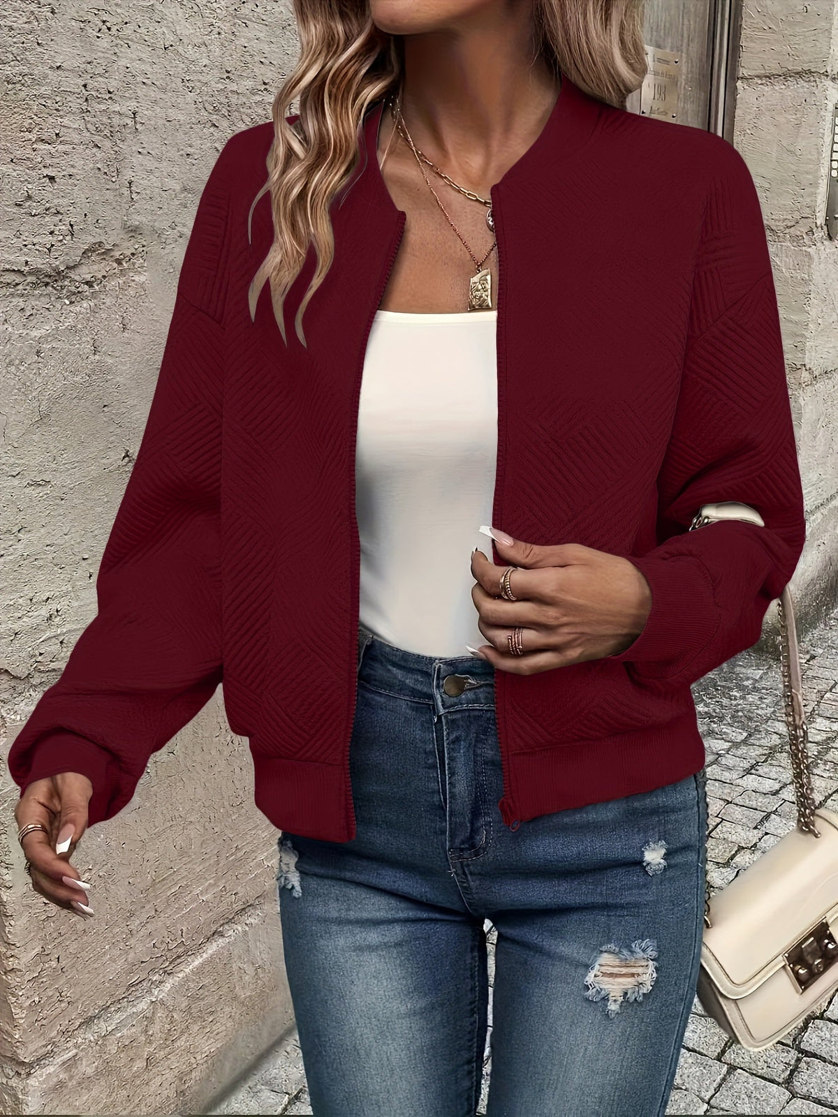Women's Solid Color Zip-Up Cardigan Jacket – Casual Lightweight Zipper Front Sweater Coat for Fall Winter Everyday Layering