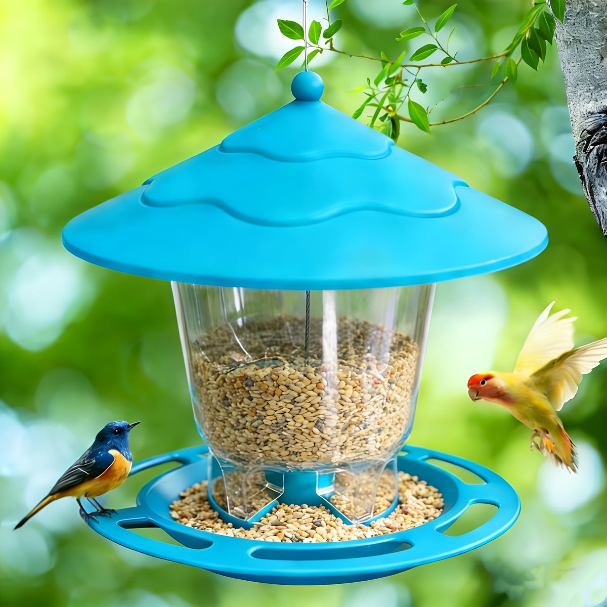 Minimalist 3D Hummingbird Feeder Outdoor Garden Hanging Automatic Nectar Feeder for Wild Birds – Modern Design Backyard Patio Wildlife Feeding Station