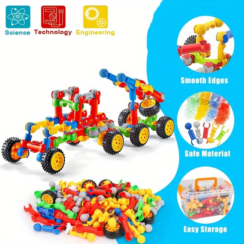 83 Piece STEM Building Blocks Toy for Kids Boys & Girls โ Creative Educational Construction Set with Random Colors โ Fun Engineering Brick Kit โ Birthday & Christmas Gift for Children Ages 3-10