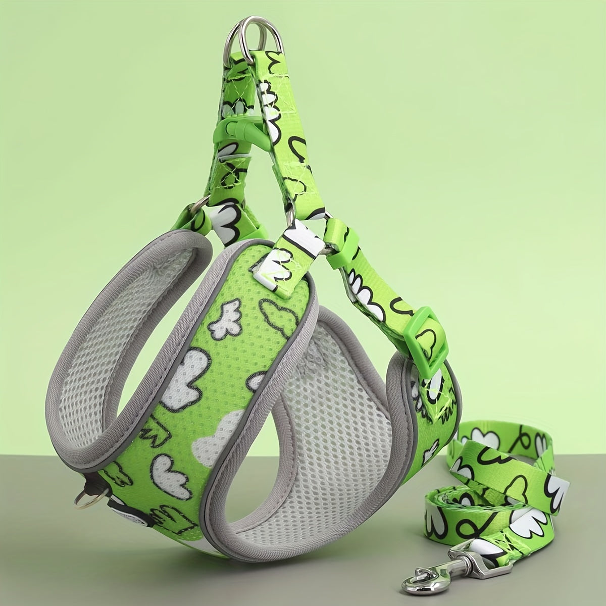 Dog Harness and Leash Set - No Pull Vest Harness for Dogs, Adjustable Reflective Dog Harness for Small Medium Large Dogs, Easy On Off Escape Proof Dog Walking Harness for Indoor Outdoor Use
