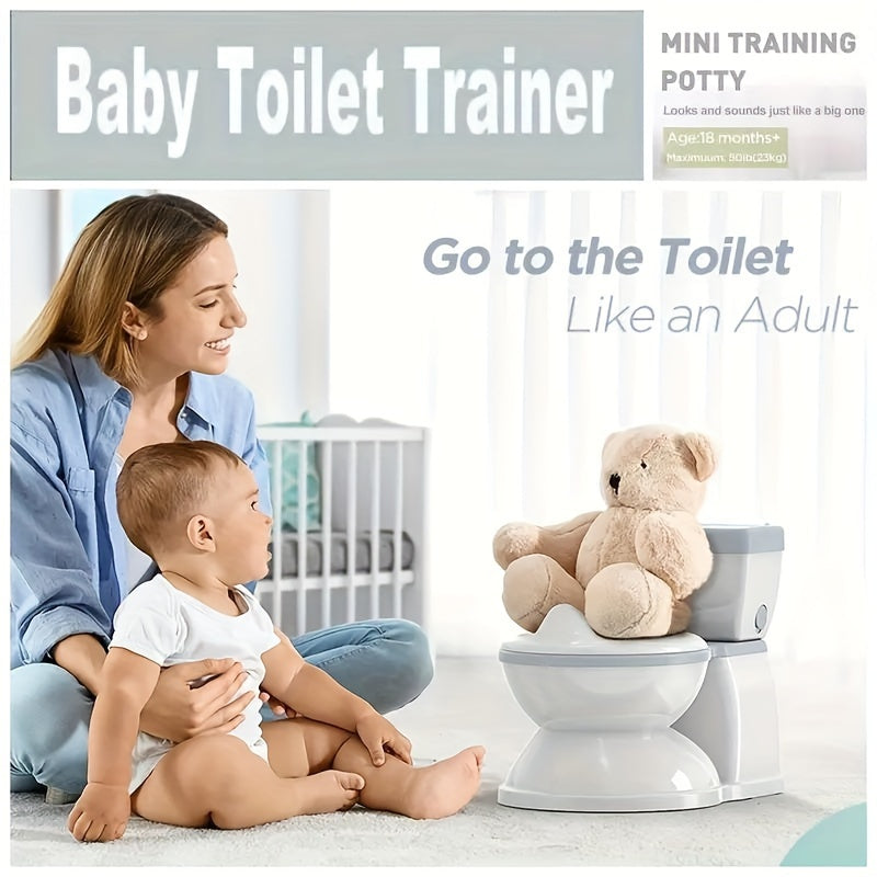Potty Training Transition Seat - Real Feel Diaper Seat with Wipe Storage & Disposable Liner, Realistic Toilet Design, Easy to Clean & Assemble - Gray