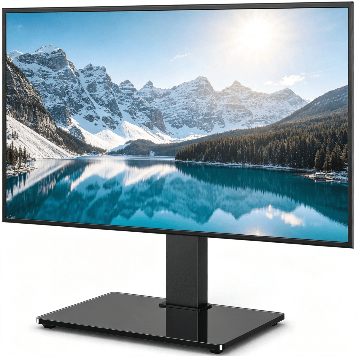 TV Stand for 34-70 Inch TVs Adjustable Height No Drilling – Flat Panel Curved Screen Floor TV Mount Stand for Living Room Bedroom Office