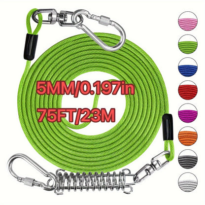 Heavy Duty Dog Leash 6 10 15 30 50 75 100 Feet Long Training Tie Out Cable for Large Dogs Up to 500 lbs Durable Bite-Resistant Yard Running Rope Lead