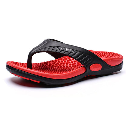 Acupressure Massage Flip-Flops - Arch Support, Shock-Absorbing & Non-Slip - Unisex Indoor, Outdoor & Beach Sandals - US 8–12 - Orange Red, Green, Red, Black, Khaki & Brown