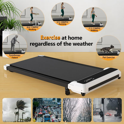 4-in-1 Walking Pad Under Desk Treadmill, LED Display, Compact Folding Design, for Home Office, Small Spaces, Walking & Jogging
