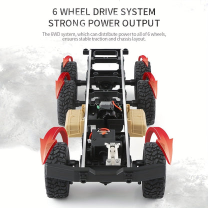 1/12 Scale RC Military Truck 6x6 All-Terrain Crawler with Metal Frame & Dual Differential – Remote Control Heavy Duty Army Truck for Boys, Kids Christmas Gift & Room Decor