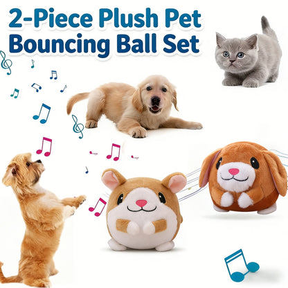USB Rechargeable Bouncing Dog Toy – Motion Sensor Electronic Ball with Pig Sound & Voice Recording, Washable Interactive Fetch Toy for Small Dogs & Puppies