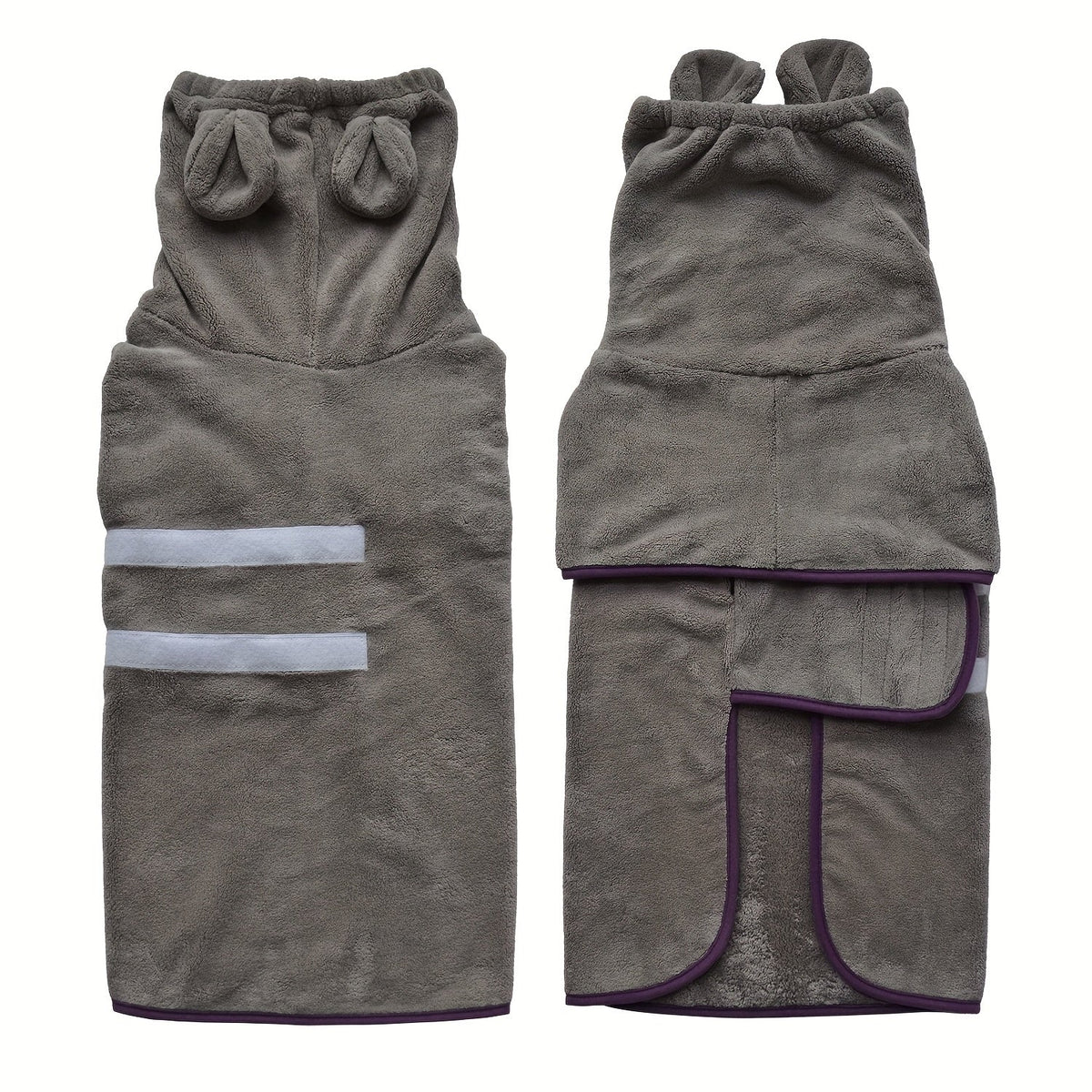 Hooded Dog Bathrobe Super Absorbent Quick-Dry Dog Robe with Hood Cozy Post-Bath Drying Coat Dog Pajamas XS S M L XL XXL 3XL 6 Colors Deep Blue Pink Green Light Blue Orange Grey