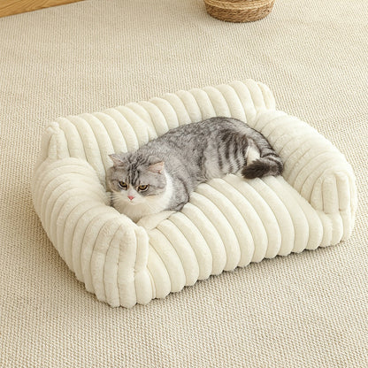 Cat Sofa Bed - Soft Comfortable Breathable Cat House for Large Medium Small Cats, Cute Plush Sleeping Basket Suitable for All Seasons, Indoor Cat Lounger & Cozy Rest Nest