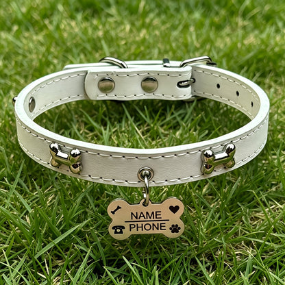 Custom Engraved Dog Collar with Free Personalized ID Tag Adjustable Anti-Lost Pet Collar for Small Medium Dogs and Cats Durable Premium Material