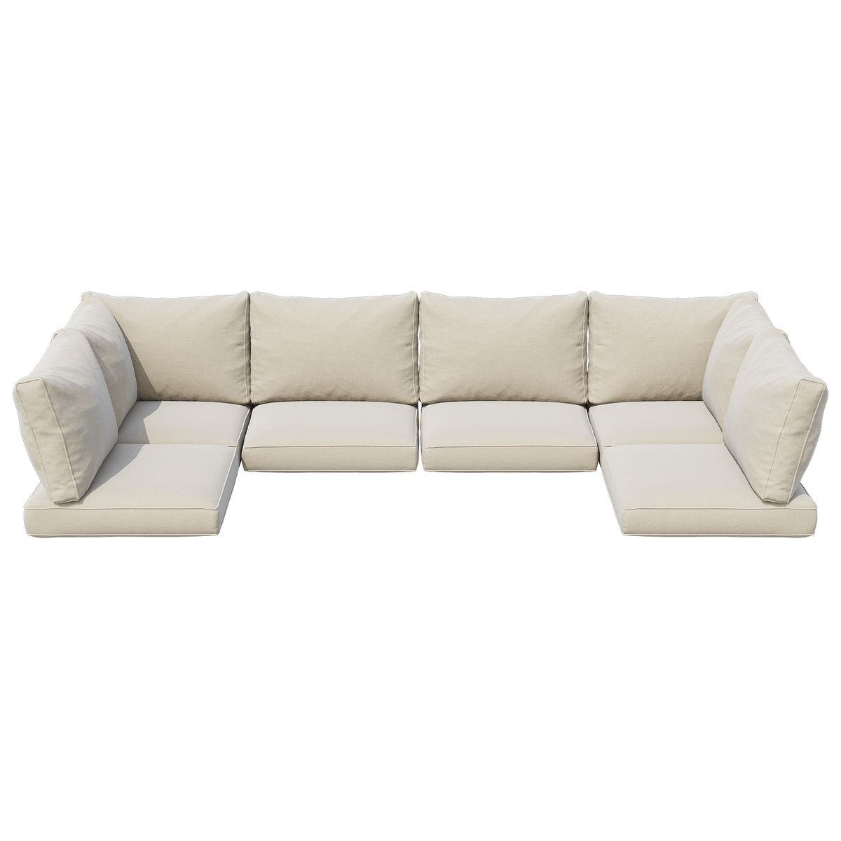 9 or 14 Piece Outdoor Replacement Cushions for L-Shaped Sectional Sofa Deep Seat Water-Repellent High-Resilience Foam Patio Furniture Cushion Set 4 6 Seat Wicker Couch