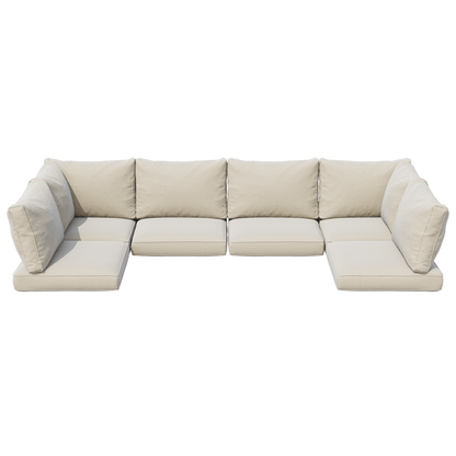 9 or 14 Piece Outdoor Replacement Cushions for L-Shaped Sectional Sofa Deep Seat Water-Repellent High-Resilience Foam Patio Furniture Cushion Set 4 6 Seat Wicker Couch