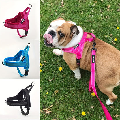 No Pull Reflective Dog Harness - Quick Fit Adjustable Vest with Comfortable Lining, Easy On & Off for Walking, Night Safety Reflective Straps, Fits Small Medium Large Dogs
