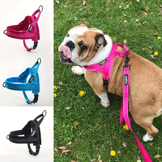 No Pull Reflective Dog Harness - Quick Fit Adjustable Vest with Comfortable Lining, Easy On & Off for Walking, Night Safety Reflective Straps, Fits Small Medium Large Dogs