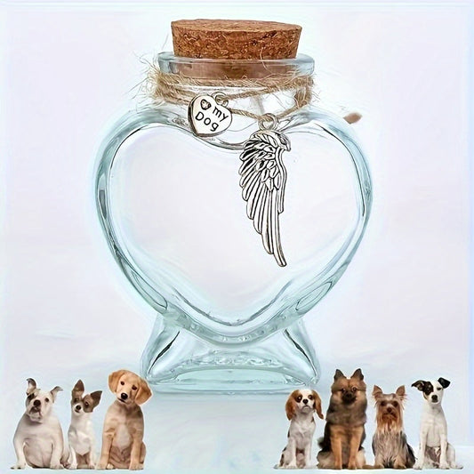 Pet Memorial Hair Bottle Keepsake – Decorative Remembrance Box for Dog & Cat Fur, Heartfelt Pet Loss Gift & Memory Keepsake for Beloved Pets
