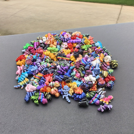 200pcs 3D Printed Animal Kingdom Figures - Random Styles & Colors, Various Animal Types - Room, Garden & Aquarium Decoration - Festive Atmosphere Decor