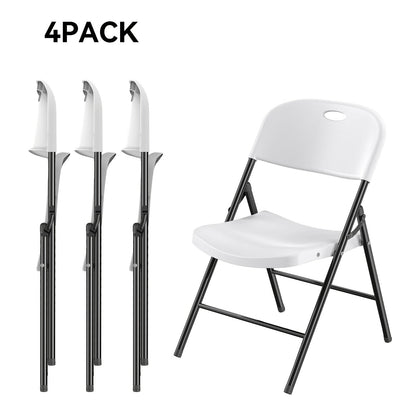 Heavy-Duty PP Plastic Folding Chairs – 1000 LB Capacity Ergonomic Foldable & Portable for Indoor & Outdoor Events Parties & Dinners (4-Pack, 8-Pack & 10-Pack)