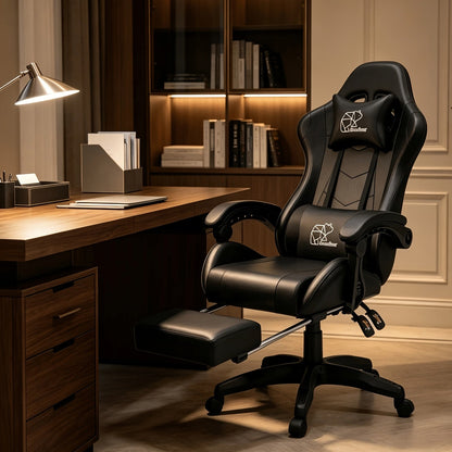 Premium Boss Gaming & Executive Office Chair – Heavy Duty Metal Frame, PU Leather, Reclining, Lumbar Support & Headrest, Long Hours Comfort, With or Without Footrest, Black & Red / White / Blue / All Black – Nova Mart