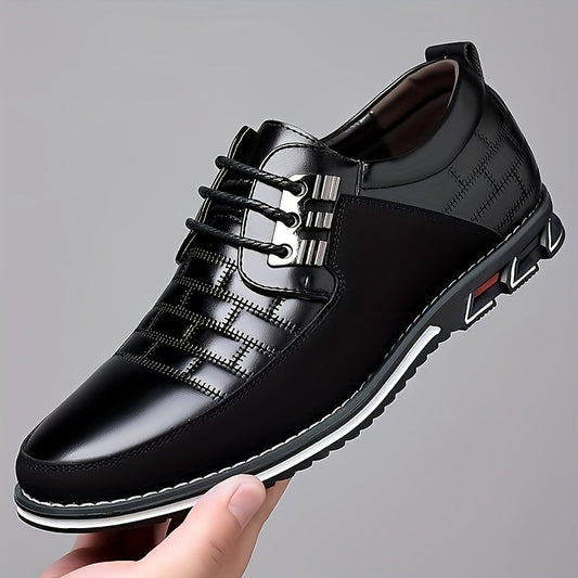 Men's Soft-Sole Casual Shoes - Lace-Up & Hook-and-Loop Closure - Wide Size Range US 6.5–15.5 - Blue, Brown & Black