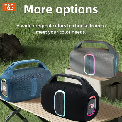 TG674 30W Portable Outdoor Bluetooth Speaker IPX4 Waterproof Subwoofer Dual Pairing 3600mAh Battery Booming Bass with Handle – Black Blue Gray