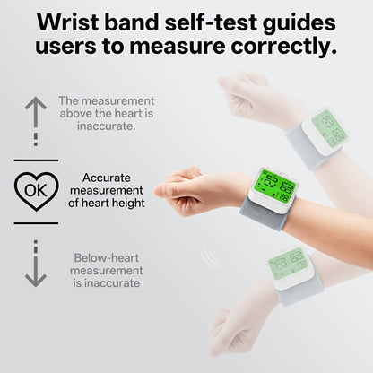 Wrist Blood Pressure Monitor Automatic Digital BP Cuff – Large LCD Display Pulse Rate Irregular Heartbeat Detection Portable Home Use for Seniors Adults