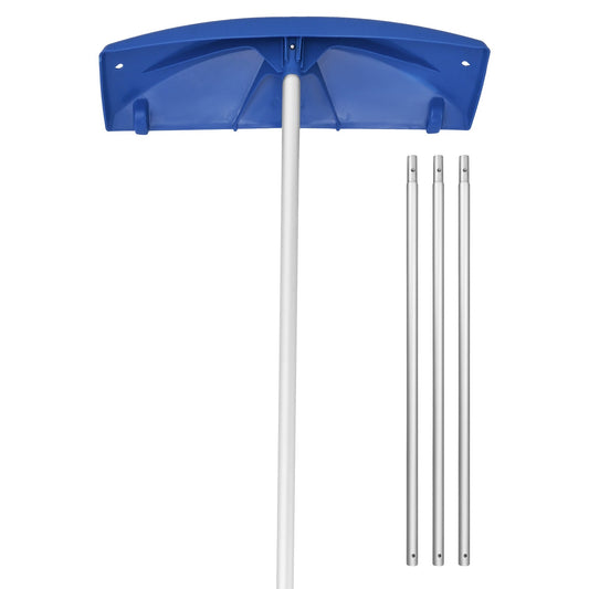 Roof Snow Rake, 24" Wide PP Blade, 3.8-18.2ft Adjustable Aluminum Handle, Rolling Wheels, Anti-Slip Grip, No-Ladder Snow Removal Tool for House Roof, Garage, Car, Leaves & Debris