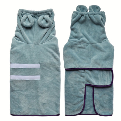 Hooded Dog Bathrobe Super Absorbent Quick-Dry Dog Robe with Hood Cozy Post-Bath Drying Coat Dog Pajamas XS S M L XL XXL 3XL 6 Colors Deep Blue Pink Green Light Blue Orange Grey