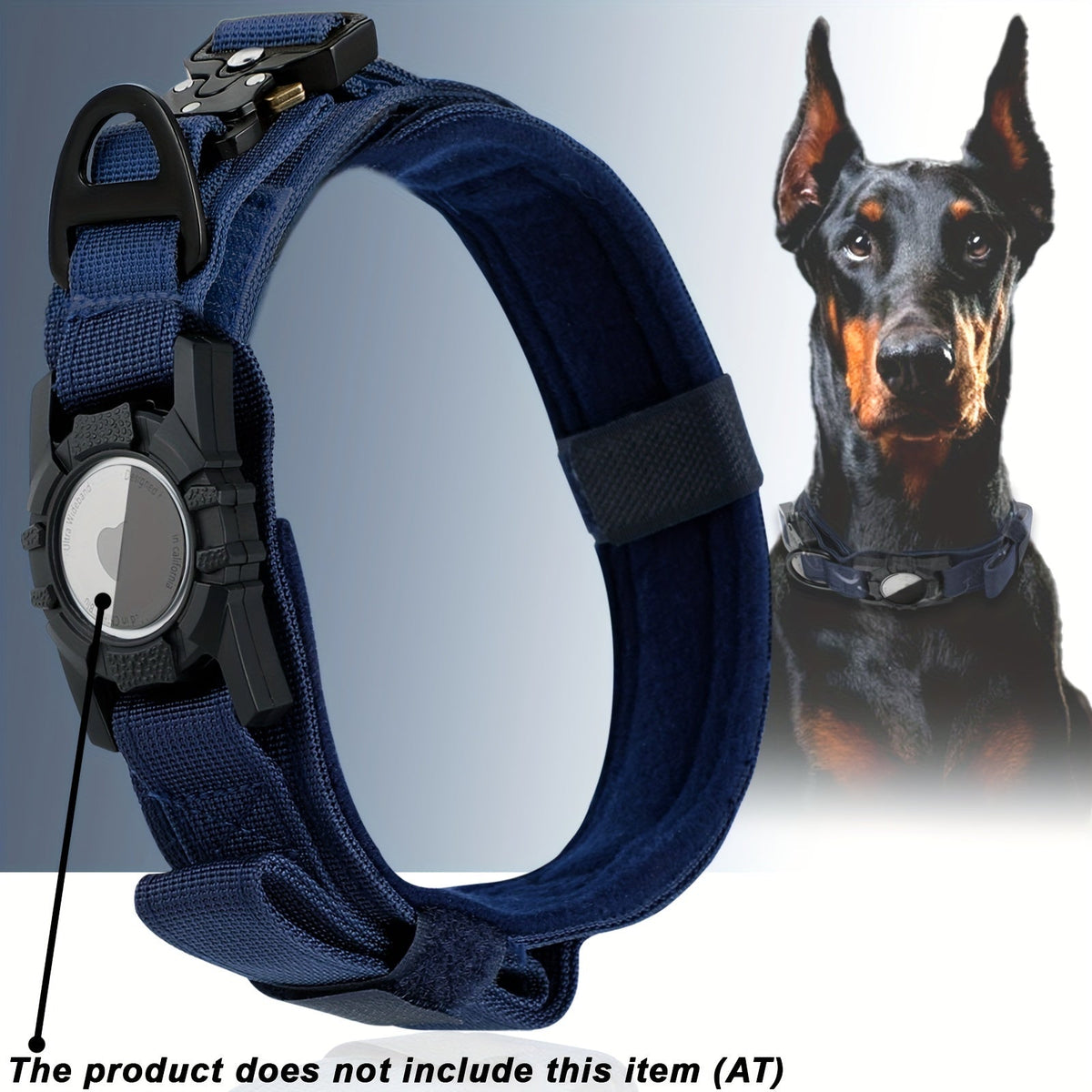 Tactical Dog Collar with GPS Holder - Military Style Heavy Duty Nylon Collar for All Breeds, Adjustable Secure Fit Training Collar, 5 Colors 4 Sizes (M/L/XL) for Large & Medium Dogs