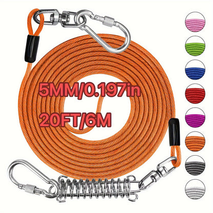Heavy Duty Dog Leash 6 10 15 30 50 75 100 Feet Long Training Tie Out Cable for Large Dogs Up to 500 lbs Durable Bite-Resistant Yard Running Rope Lead